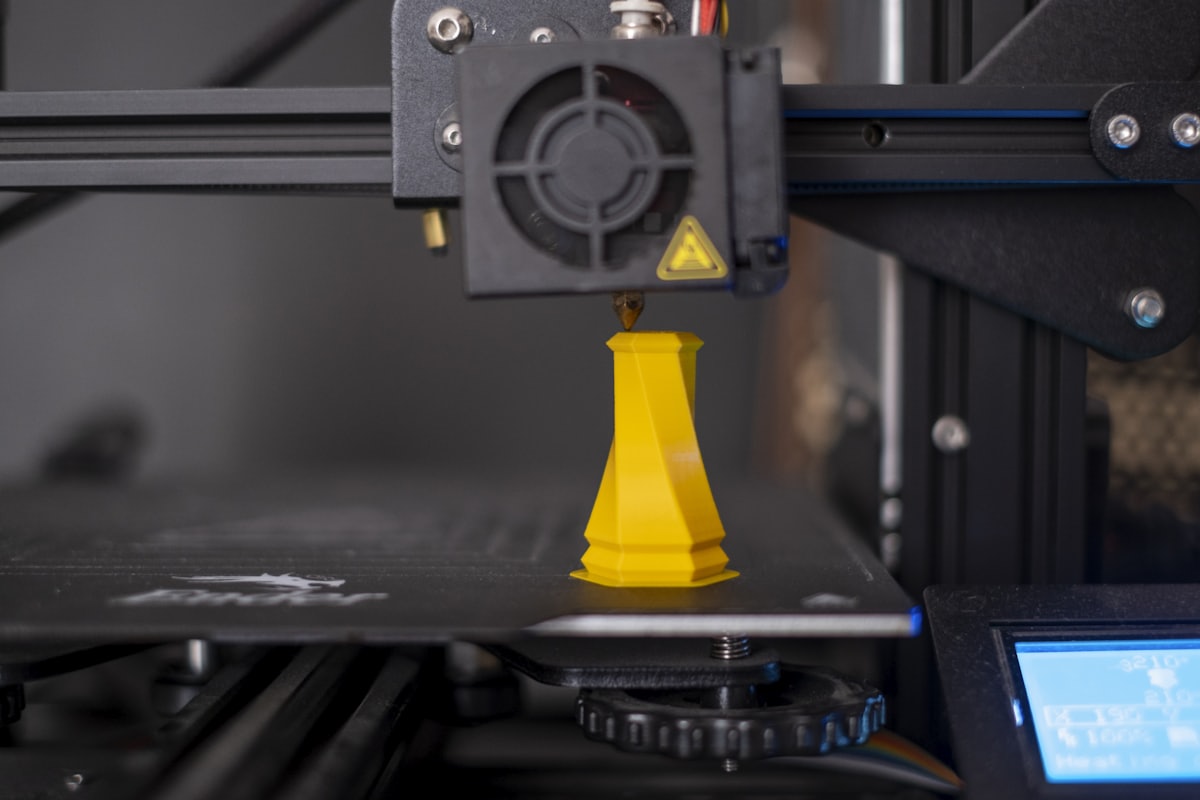Printed prototype part on the build plate